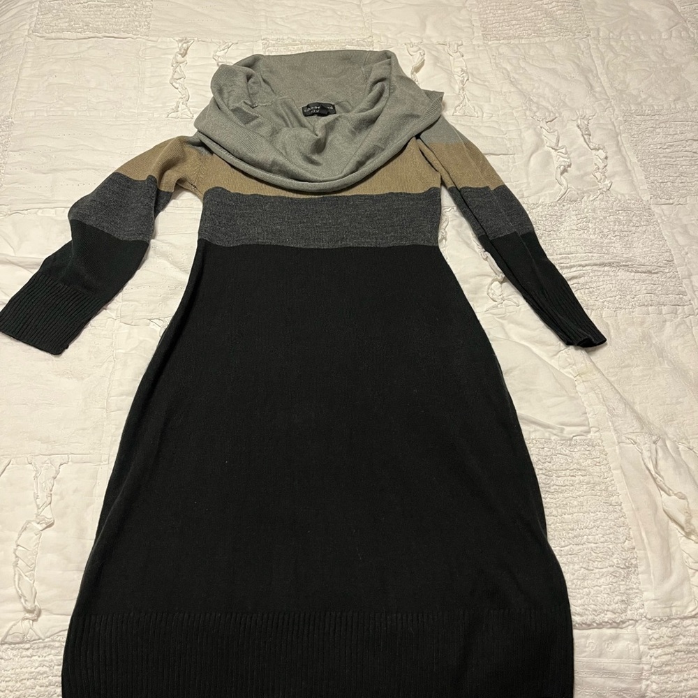 Connected Apparel Cowl Neck Sweater Dress, Size small